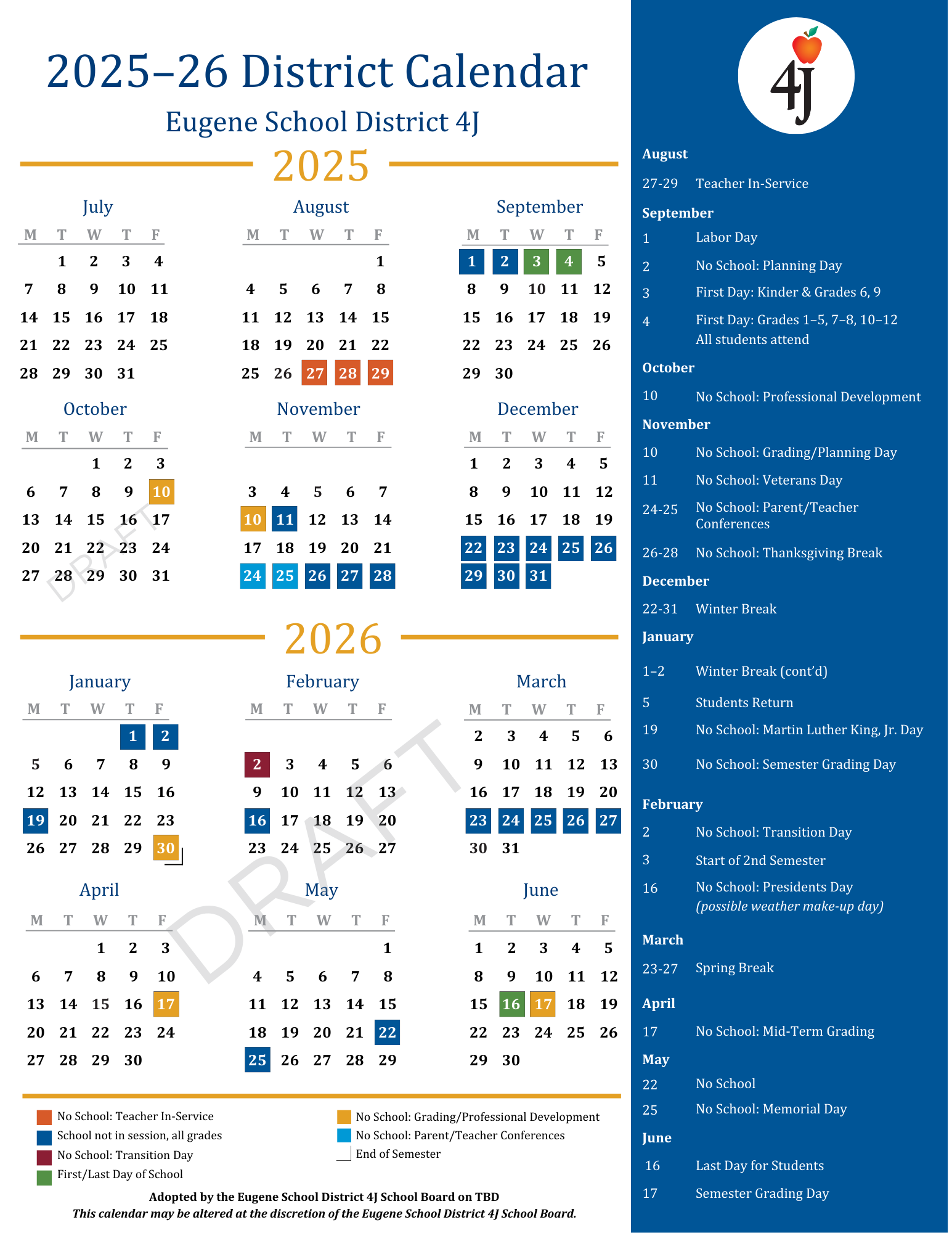 Fort Zumwalt 2025-25 Calendar